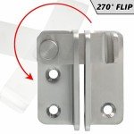 Alise Flip Latch,Gate Latches Slide Bolt Latch Safety Door Lock Catch for Barn Cabinet Pet Cage Wood Fence Garage Window,Heavy Duty Thicker Stainless Steel Gate Hardware Locks,Brushed Nickel 2 Pcs
