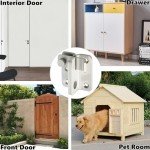 Alise Flip Latch,Gate Latches Slide Bolt Latch Safety Door Lock Catch for Barn Cabinet Pet Cage Wood Fence Garage Window,Heavy Duty Thicker Stainless Steel Gate Hardware Locks,Brushed Nickel 2 Pcs