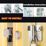 Alise Flip Latch,Gate Latches Slide Bolt Latch Safety Door Lock Catch for Barn Cabinet Pet Cage Wood Fence Garage Window,Heavy Duty Thicker Stainless Steel Gate Hardware Locks,Brushed Nickel 2 Pcs