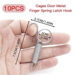 Cheerock 10pcs Spring Latch Hook for Cat Bird Cage, Pet Cage Door Spring Latch Lock, Rabbit Cages Door Spring Latch Hook, Pet Cage Door Fixing Compatible with Large Bird Parrot Cat