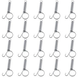 Hotop 20 Pieces Spring Door Latch for Rabbit Cages Metal Finger Hook Fixing Pet Wire Cage Birds Bunny Rodents Guinea Pig Hamster Parrot Hedgehog (3.35 x 0.9 Inch)