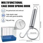 Hotop 20 Pieces Spring Door Latch for Rabbit Cages Metal Finger Hook Fixing Pet Wire Cage Birds Bunny Rodents Guinea Pig Hamster Parrot Hedgehog (3.35 x 0.9 Inch)