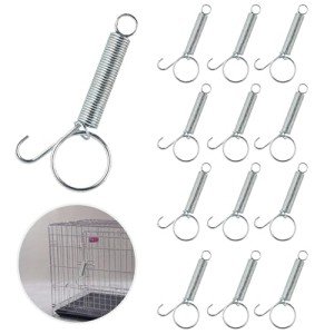 12PCS Spring Latch Finger Door Hook Latch Metal Pet Door Latch for Small Animal Rabbit Bird Cat Parrot Spring Hook