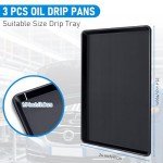 3 Pcs Extra Large Oil Drip Pan,35.4 x 24 x1.5 In Auto Drip Tray Oil Change Drain Pan for Under Car Plastic Drip Tray, Fridges, Washing Machines to Keep Floor Safe and Clean With 2 Pairs of Gloves