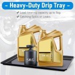 3 Pcs Extra Large Oil Drip Pan,35.4 x 24 x1.5 In Auto Drip Tray Oil Change Drain Pan for Under Car Plastic Drip Tray, Fridges, Washing Machines to Keep Floor Safe and Clean With 2 Pairs of Gloves