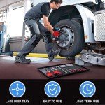 3 Pcs Extra Large Oil Drip Pan,35.4 x 24 x1.5 In Auto Drip Tray Oil Change Drain Pan for Under Car Plastic Drip Tray, Fridges, Washing Machines to Keep Floor Safe and Clean With 2 Pairs of Gloves