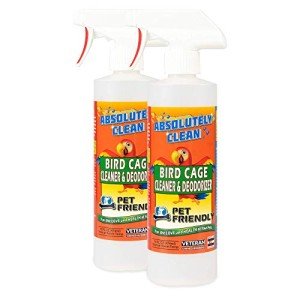 Absolutely Clean Amazing Bird Cage Cleaner and Deodorizer - Just Spray/Wipe - Safely & Easily Removes Bird Messes Quickly and Easily - Made in The US 16oz (Pack of 2)