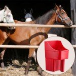 Baderke 6 Pcs Feed Scoop Plastic Enclosed Feed Scoop with Measure Marks Heavy Duty Durable Stackable Feed Scoop for Horse Goat Ranchers Livestock Homesteaders Feeding Supplies (Red)