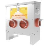 Automatic Chicken Feeder No Waste Metal Poultry Feeder Large Capacity 25lbs for Chickens, Geese, Ducks, Turkeys, Quails (4-Port)