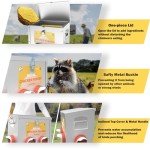 Automatic Chicken Feeder No Waste Metal Poultry Feeder Large Capacity 25lbs for Chickens, Geese, Ducks, Turkeys, Quails (4-Port)