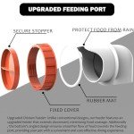 Kinchoix Metal Chicken Feeder Large Capacity 85lbs Automatic Metal Rat Proof Chicken Feeders No Waster Weatherproof Poultry Feeder for Chickens, Geese, Ducks, Turkeys, Quails (10-Port)