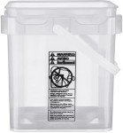 House Naturals 5 Gallon Food Grade Made in USA Plastic Bucket with lids, (Pack of 3) (Clear Square Buckets)