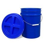 5 Gallon Bucket with Gamma Seal Screw on Airtight Lid, Food Grade Storage, Premium HPDE Plastic, BPA Free, Durable 90 Mil All Purpose Pail, Made in USA. 1 Count