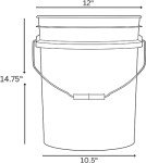 House Naturals Food Grade 5 Gallon Made in USA Plastic Bucket with Air Tight Screw on Lid (White Buckets with Red Lids)