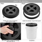 Aodaer 4 Pieces Seal Lid 5 Gallon Bucket Twist Lid Food Storage Container Lid Reusable Plastic Seal Lid Food Storage Container Lids, Mixed Colors