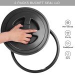 Aodaer 4 Pieces Seal Lid 5 Gallon Bucket Twist Lid Food Storage Container Lid Reusable Plastic Seal Lid Food Storage Container Lids, Mixed Colors