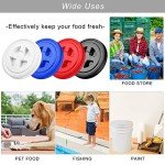 Aodaer 4 Pieces Seal Lid 5 Gallon Bucket Twist Lid Food Storage Container Lid Reusable Plastic Seal Lid Food Storage Container Lids, Mixed Colors