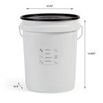 United Solutions Airtight Pet Food Storage Container, 5 Gallon Capacity, Great for Dog Food, Cat Food, Bird Seed, Dry Food Storage, White Container with Black Lid, 2-Pack