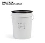 United Solutions Airtight Pet Food Storage Container, 5 Gallon Capacity, Great for Dog Food, Cat Food, Bird Seed, Dry Food Storage, White Container with Black Lid, 2-Pack