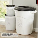 United Solutions Airtight Pet Food Storage Container, 5 Gallon Capacity, Great for Dog Food, Cat Food, Bird Seed, Dry Food Storage, White Container with Black Lid, 2-Pack