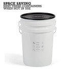 United Solutions Airtight Pet Food Storage Container, 5 Gallon Capacity, Great for Dog Food, Cat Food, Bird Seed, Dry Food Storage, White Container with Black Lid, 2-Pack