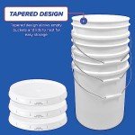 ePackageSupply 5 Gallon White Bucket & Lid, Made in The USA, Durable 90 Mil All Purpose Pail, Food Grade, Contains No BPA Plastic, Premium HPDE, 6 Pack