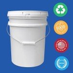 ePackageSupply 5 Gallon White Bucket & Lid, Made in The USA, Durable 90 Mil All Purpose Pail, Food Grade, Contains No BPA Plastic, Premium HPDE, 6 Pack