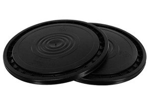 Poly Farm Flexible EASY Access Snap On Lids for 5 Gallon Buckets (also fits most 3.5, 6, and 7 Gallon Buckets) (BLACK) (2)