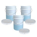 5 Gallon Plastic Bucket with Airtight Lid I Food Grade Bucket | Translucent | BPA-Free I Heavy Duty 90 Mil All Purpose Pail Reusable I Made in USA | 3 Count