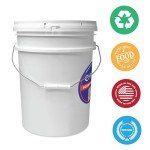 5 Gallon Plastic Bucket with Airtight Lid I Food Grade Bucket | Translucent | BPA-Free I Heavy Duty 90 Mil All Purpose Pail Reusable I Made in USA | 3 Count