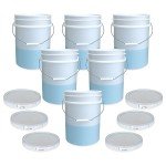 ePackageSupply, 5 Gallon Plastic Bucket with Airtight Lid I Food Grade Bucket | Natural | BPA-Free I Heavy Duty 90 Mil All Purpose Pail Reusable I Made in USA | 6 Count