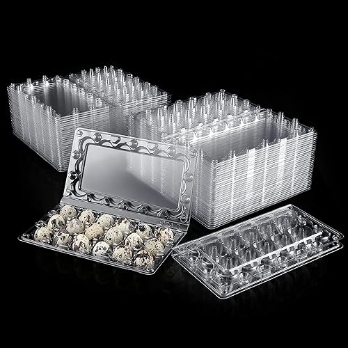 100 Clear Plastic Quail Egg Cartons - 18 Grids