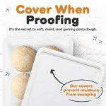 GSM Brands Pizza Dough Proofing Box - Stackable Commercial Quality Trays with Covers (17.25 x 13 Inches) - 2 Trays and 2 Covers