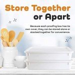 GSM Brands Pizza Dough Proofing Box - Stackable Commercial Quality Trays with Covers (17.25 x 13 Inches) - 2 Trays and 2 Covers