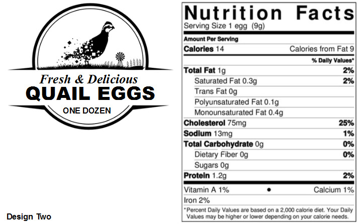 Quail Egg Carton Labels - Pack of 100