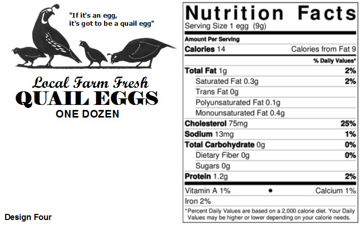 Quail Egg Carton Labels - Pack of 100