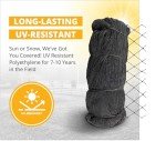Stromberg’s 2” Mesh Heavy Duty Knotted Aviary Netting, UV Resistant Polyethylene Fiber for Game Birds, Pheasants & Poultry, 85 Lbs Break Strength Durable Against Weather and Predators, Size 25' x 50'