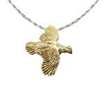 Creative Pewter Designs Bobwhite Quail Flying Right Bird Necklace, B032PEN