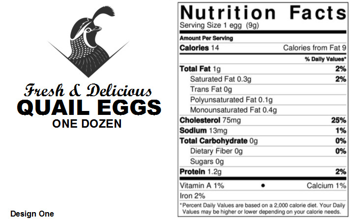 Quail Egg Carton Labels - Pack of 250