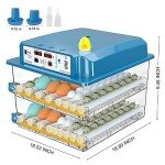 Vevitts 120 Egg Incubators for Hatching Eggs Automatic Temperature Control Chicken Quail Eggs Incubator Humidity Monitoring for Farm Egg Incubation