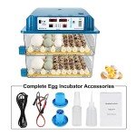 Vevitts 120 Egg Incubators for Hatching Eggs Automatic Temperature Control Chicken Quail Eggs Incubator Humidity Monitoring for Farm Egg Incubation