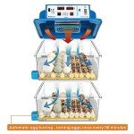 Vevitts 120 Egg Incubators for Hatching Eggs Automatic Temperature Control Chicken Quail Eggs Incubator Humidity Monitoring for Farm Egg Incubation