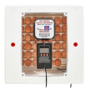 Farm Innovators 41 Egg Incubator with Automatic Egg Turning and Humidity Control, Egg Candler with Digital LCD Display for Improved Hatching, White