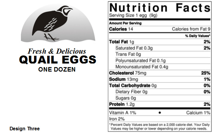 Quail Egg Carton Labels - Pack of 250