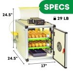 CT60SH Egg Incubator with Automatic Egg Turning & Perfect Humidity Controls, Set & Forget Design, Cabinet Incubators for Hatching Eggs, Incubate and Hatch 60 Chicken Eggs | Hatching Time