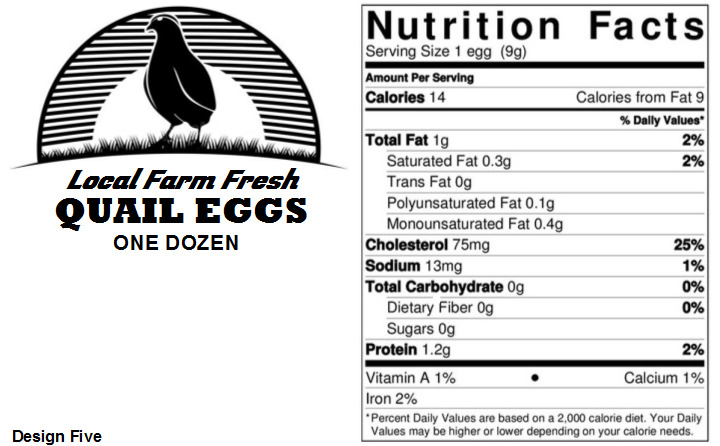 Quail Egg Carton Labels - Pack of 250