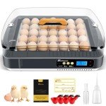 Sailnovo 35-65 Egg Incubator with Automatic Egg Turner, ℉ Temperature Display and Control, Auxiliary Humidity Control, Hatcher Breeder for Hatching and Breeding Chickens, Quail, Ducks, Geese Eggs