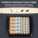 Sailnovo 35-65 Egg Incubator with Automatic Egg Turner, ℉ Temperature Display and Control, Auxiliary Humidity Control, Hatcher Breeder for Hatching and Breeding Chickens, Quail, Ducks, Geese Eggs
