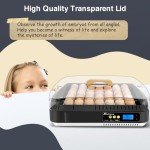 Sailnovo 35-65 Egg Incubator with Automatic Egg Turner, ℉ Temperature Display and Control, Auxiliary Humidity Control, Hatcher Breeder for Hatching and Breeding Chickens, Quail, Ducks, Geese Eggs