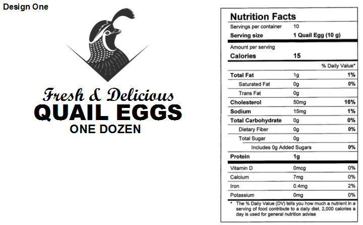 Quail Egg Carton Labels - 25 Pack